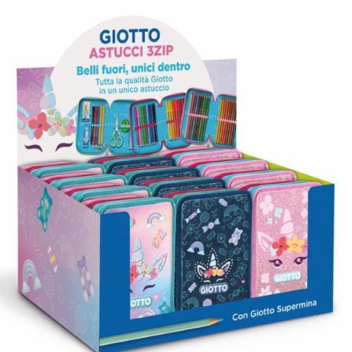 Astuccio 3 zip Candy collection fantasie assortite Giotto